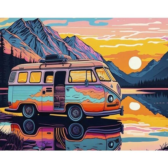 Ceaco Colorful Camping Glow in the Dark 750 pc Jigsaw Puzzle - Picture 2 of 11